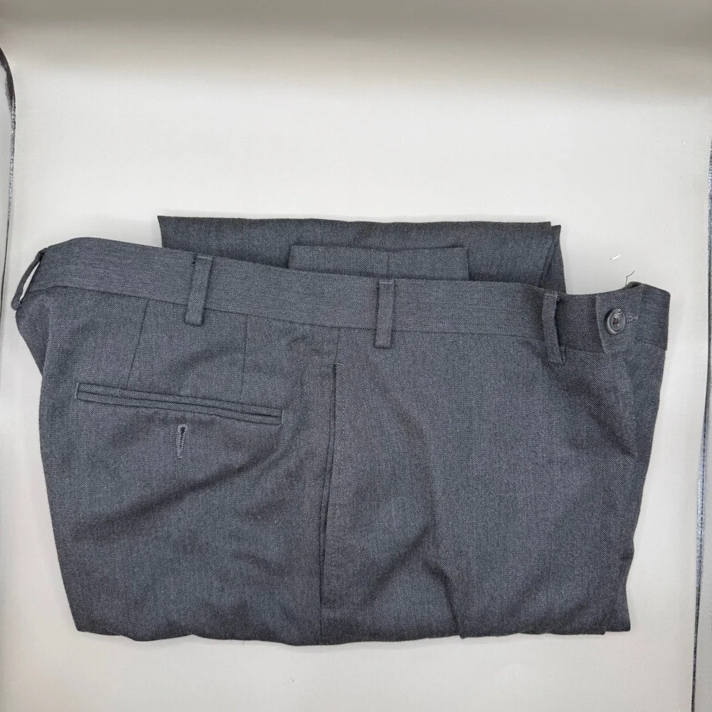 Lauren Ralph Lauren Mens Dress Pants Charcoal Gray Flat Front 38W x 32L Trousers